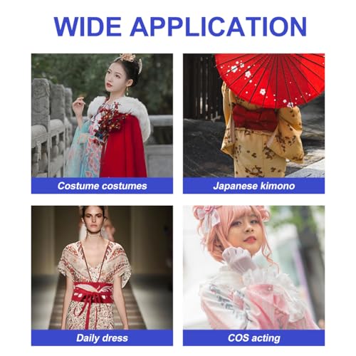 Women Japanese Kimono Robe Waistband Self Tie Wrap Around Waist Belt with Tassel for Yukata Robe Accessories 7