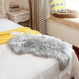 DERWENT Faux Lammfell Teppich Schaffell Fell Teppich Flauschig Kunstfell Teppich Fell Für Deko Moderne Als Deko Schlafzimmer, Kinderzimmer, Sofa, Fell Für Stühle, Bettvorleger