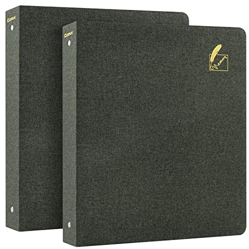 Comix 2-Pack 1 Inch 3 Ring Binder, Linen Fabric Round Ring Binder With 2 Pockets And 5 Tab Dividers, Fits Letter Size Paper, For School And Office (Forest Green, A2170) #TOP24