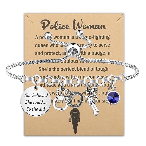 FAADBUK Police Officer Bracelets for Her Police Women Appreciation Gift Police Academy Graduation Gift - Main Image