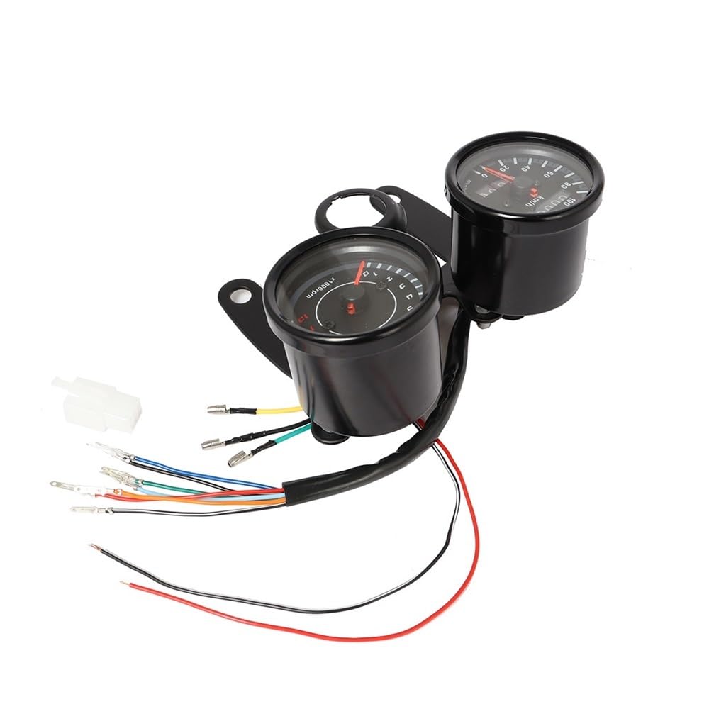 Motocicleta cuentarrevoluciones Odómetro para motocicleta 2 en 1, velocímetro, tacómetro, LED modificado, medidor de velocidad, odómetro universal para