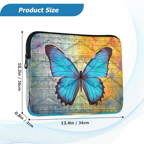 Funda para portátil con diseño de alas de mariposa azul 13-14 pulg miniatura 3