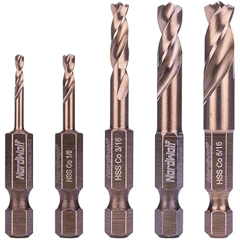NordWolf 5-Piece Cobalt Stubby Drill Bit Set Cover