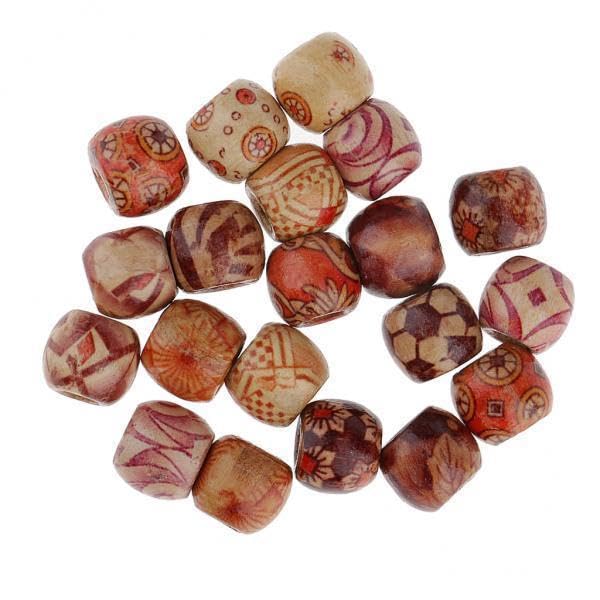 SNAPPSY 4x20 Hair Beads Dreadlocks Tube Hair Decoration Braiding Hair Jewelry Wood-image-31