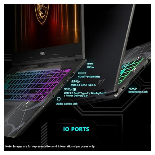 Image of msi Cyborg 17 Gaming Laptop, Intel 7-240H, 48 GB DDR5 RAM, 4 TB PCIe SSD, 17.3 inch FHD (1920x1080) 144Hz Display, Nvidia G-Force RTX 5060, 4-Zone RGB Keyboard, W11 Pro, Translucent Black