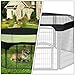 FRCOLOR Pet Playpen Roof Cover with UV Sunshade for Outdoor Dog Cage Protection Oxford Cloth and Hexagon Mesh Suitable for Dogs Cats and Camping Use
