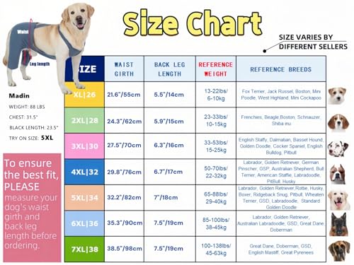Image of Dog Hind Leg Recovery Sleeve for ACL TPLO After Surgery, Cotton Dog Recovery Pants Prevent Wounds Licking (Navy Blue,2X-Large)