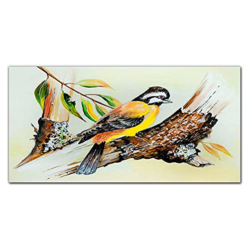 Tableau en verre trempé oiseau 100x50cm pour illuminer un mur sombre