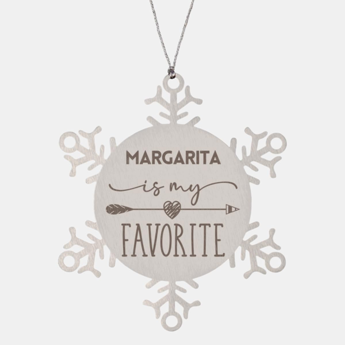 Margarita is My Favorite, Christmas Margarita Ornament, Custom Name Gifts for Margarita, Snowflake Ornament for Margarita Xmas Decorations Gifts for Coworker Men Women