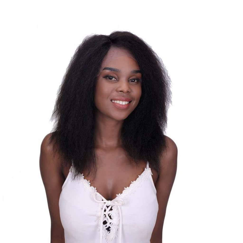 Perruque dentelle avant partielle RJJ mi-longue bouclée pour coiffure effet naturel