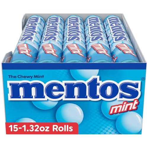 Image of Mentos Chewy Mint Candy Roll, Mint, Mint Candies, 14 Pieces Per Roll, 6 Count Party Pack