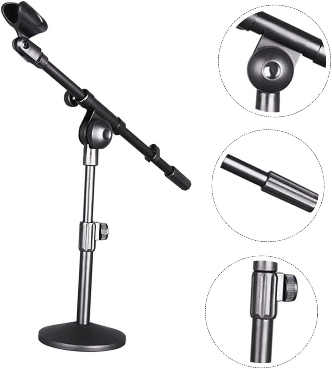 Adjustable Mic Stand Boom Arm for Speech Recording Compact Desktop Microphone Holder for Home and Stage Use Angle Flexibility Lightweight and Construction