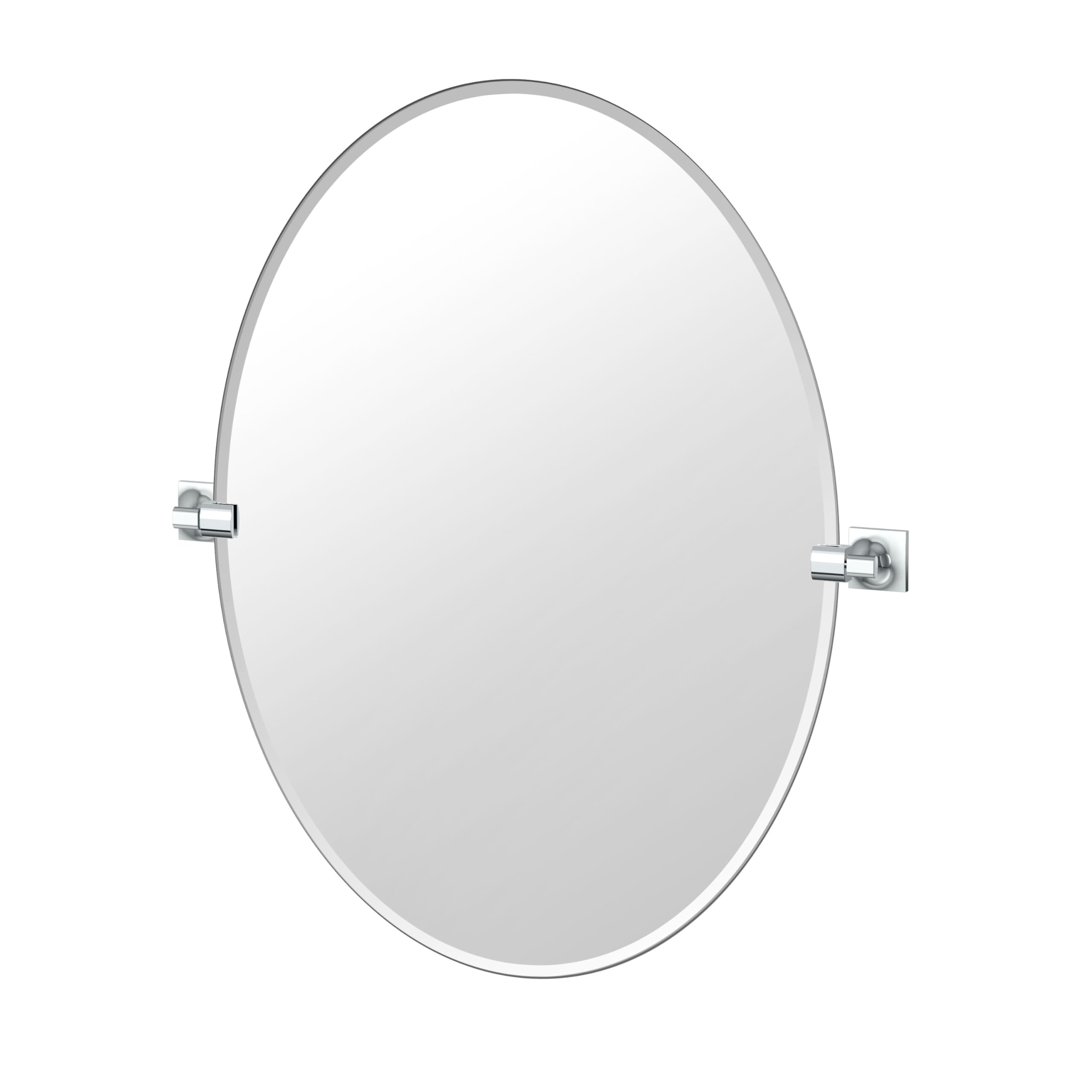 Gatco 5589LG Waterline Frameless Oval Mirror, 32 Inch, Chrome