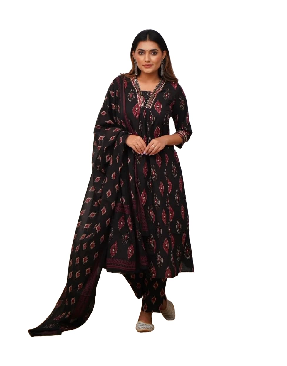 KLOSIA Women Printed A-Line Kurta and Pant Set With Dupatta | Kurta Set | Ethnic Set | Dupatta Set | Ethnic Set | Kurta Pant | (Small) (B0CWDXBY7L) Amazon Price History, Amazon Price Tracker