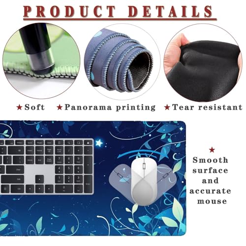 Grand épais mousepad 900x400x4mm noir sous main bureau antidérapant - 4