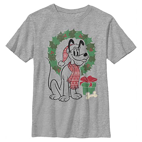 T-shirt Pluto Disney de Noël gris chiné taille XS vêtement hiver enfant