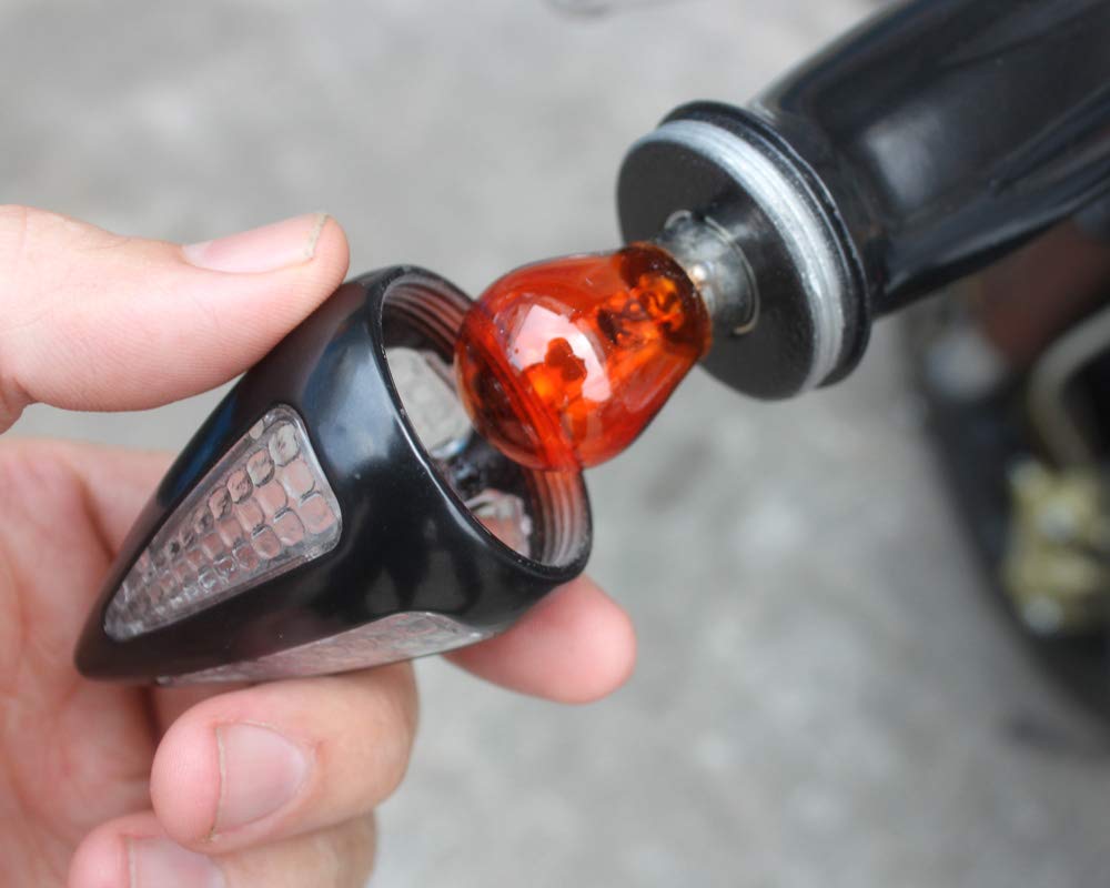 Poignées de Moto avec Clignotants Intégré pour Guidon de 25mm | Custom Roadster Cruiser Chopper Bobber
