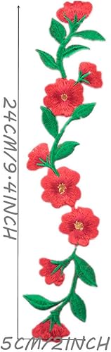 Miniatura 10 de MSCFTFB 6 parches bordados de flores de 9 12 pulgadas de largo, apliques para planchar para recortar ropa, zapatos, jeans, adornos de ropa (dorado)