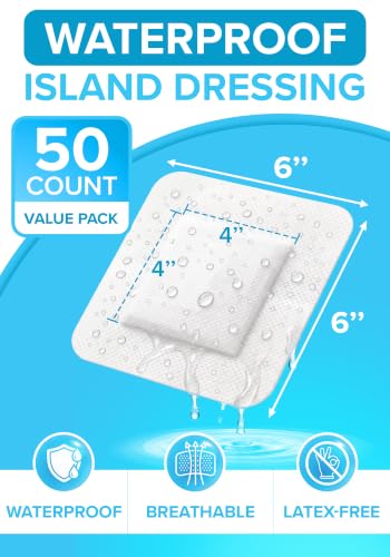 Island Dressing 6x6, Paquete de 50, Cuidado y Vendajes de Heridas, Impermeable, FSA&HSA miniatura 2