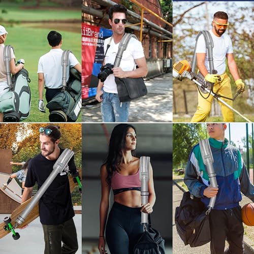 Image of ZINZ Shoulder Strap - 59 Inch Universal Heavy-duty Adjustable Strap with Ultra-thick Fixed Breathable Pad for Laptop, Gym, Camera Bag and More - Gray Silver Jacquard