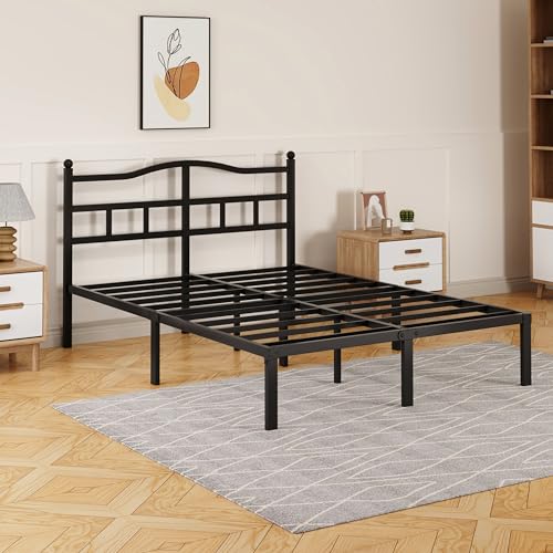 Snaye 14 Inch Full Size Bed Frame with Headboard, Heavy Duty Metal Platform Bed Frame Full Size Mattress Foundation with Sturdy Steel Slats, Easy Assembly Noise Free by Snaye - Image 7