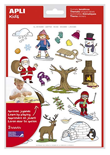 APLI 11617 - Gommettes Thématiques enlevables : L'hiver - 3 feuilles de gommettes Cover