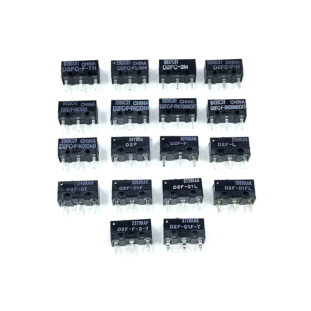 DollaTek 10 Pezzi Microinterruttori D2FC-F-7N 10M Per Mouse - Ricambio Sostitutivo Per Pulsanti Mouse, Forza Di Attuazione 140g, Testati