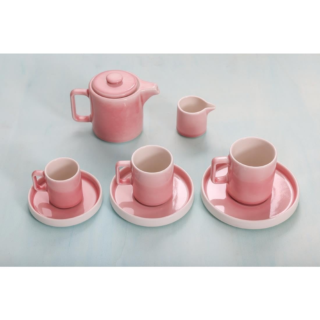 Olympia Fondant Cups Pink 100ml (6 Pack) - Expresso Mugs with Modern Design, Microwave, Oven, Dishwasher Safe CU458