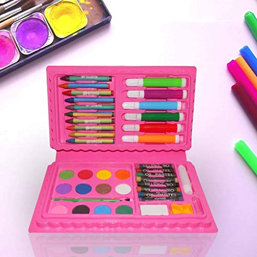 Image of Art and Craft Color Kit, 42 Pieces, Crayons, Water Colours, Sketch Pens, Painting Kit with Brushes (42 pcs, Multicolor)