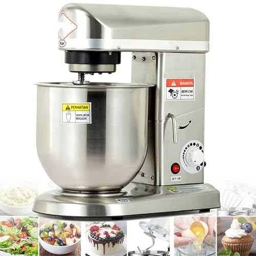 Professional Stand Mixer, 3 Speed 10L Mixing Bowl 500W Electric Mixer with Mixing Bowl, Beater & Dough Hook, Commercial Kitchen Cake Mixer (Stainlesssteel)