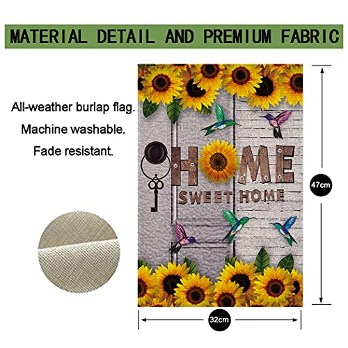 Chengxun HYQ Home Sweet Home Sunflower Hummingbird Flag Garden Flag House Flag Peace Flag Rustic Country Decor Outdoor Yard Decor thumb #2