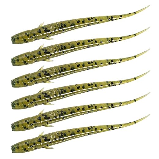 Yoshikawa Wiggle Worm Bass Lure Soft Plastic Fishing Lure Smallmouth Bass Perch Bait 3" Watermelon (Pack of 12)