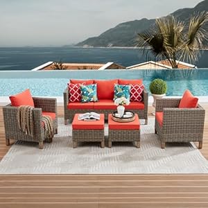 5piecespatiofurnituresetsallweatherwickerrattansectionalsofaoutdoorfurnitureconversationsetforporchpoolsidegardenbackyardred Urban Country Home Decor 5 pieces patio furniture sets all weather wicker rattan sectional sofa outdoor furniture conversation set for porch poolside garden backyard red urban country home decor