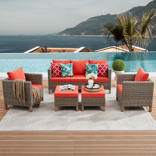 5piecespatiofurnituresetsallweatherwickerrattansectionalsofaoutdoorfurnitureconversationsetforporchpoolsidegardenbackyardred Urban Country Home Decor 5 pieces patio furniture sets all weather wicker rattan sectional sofa outdoor furniture conversation set for porch poolside garden backyard red urban country home decor