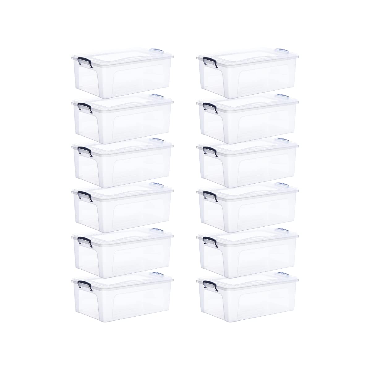 Superio 22 Qt Clear Plastic Storage Bins with Lids and Latches