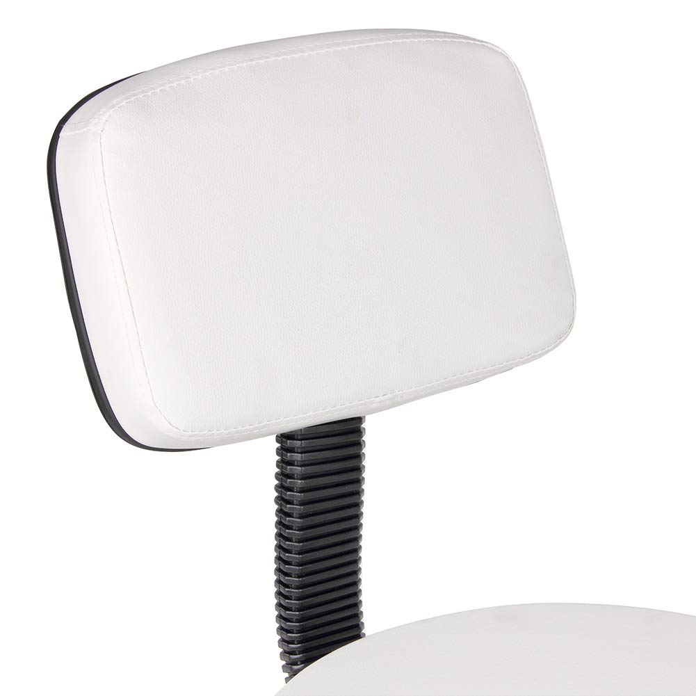 Bakaji - Taburete estetista, con respaldo y asiento de piel sintética, silla giratoria con 5 ruedas, ideal para casa, oficina, estudio médico, masajes, tatuajes, fisioterapia, salón, belleza