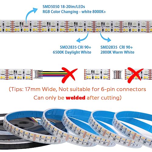 Tira LED RGB CCT impermeable IP67 24V 16.4ft miniatura 2