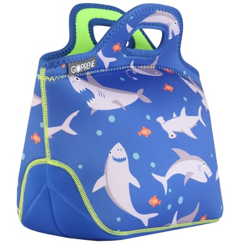 GOPRENE Kids Dinosaur Lunch Bag for Boys Insulated Neoprene Lunch Tote Fits Bento Box and Thermos Green Toddler Lunchbox for School Daycare or Travel