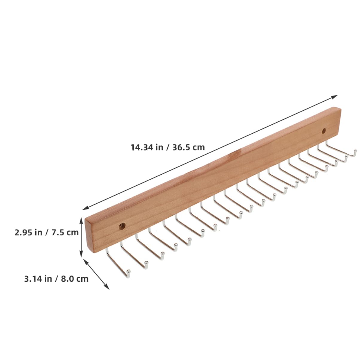 Didiseaon Percha Organizador de Cinturones y Corbatas de Pared 2 Unidades de Madera Natural Montaje Fácil para Entrada Dormitorio y Armario 14.37x1.97x1.89 Pulgadas