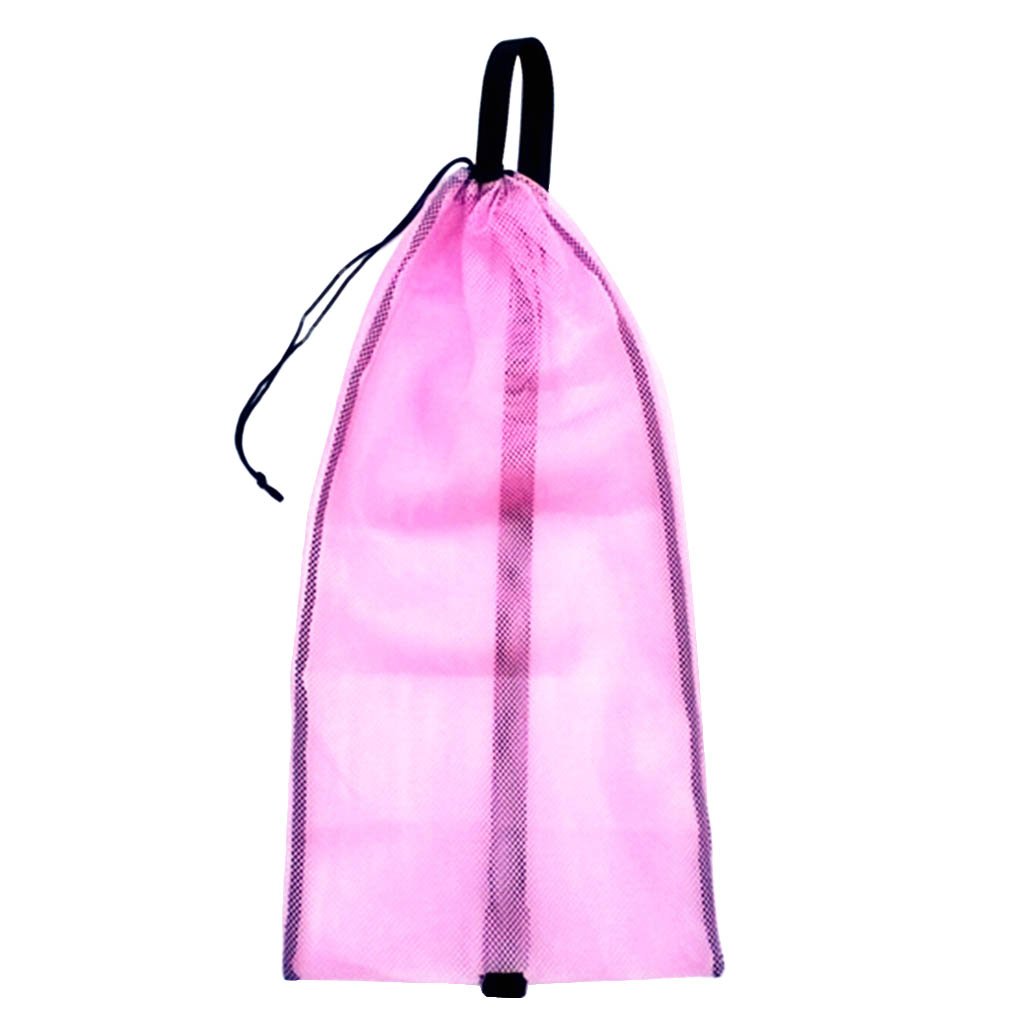 Sharplace Netzbeutel Mesh Kordelzug Tasche Netztasche Flossentasche für Tauchen Schnorcheln Schwimmen Ausrüstung, Rosa