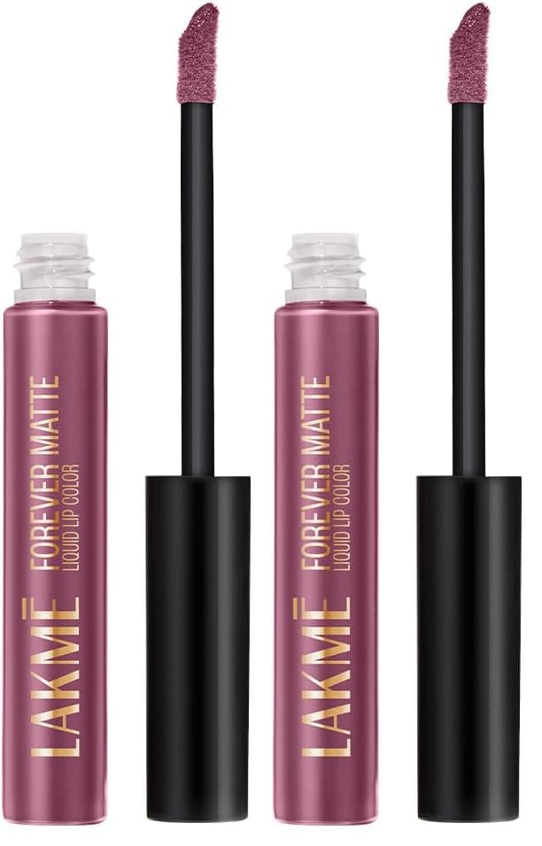 Image of Lakme Forever Matte Liquid Lip Colour, Mauve Fling, 5.6 ml (Pack of 2)