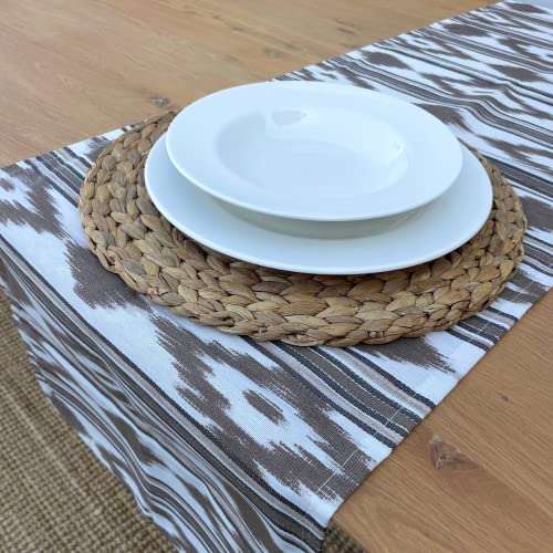 TRESMESTRES Camino de Mesa para Decoración de Mesa de Comedor y Salón - Colorido Estilo Mediterráneo - Camino de Mesa de Cocina - Marrón, 40x180 cm