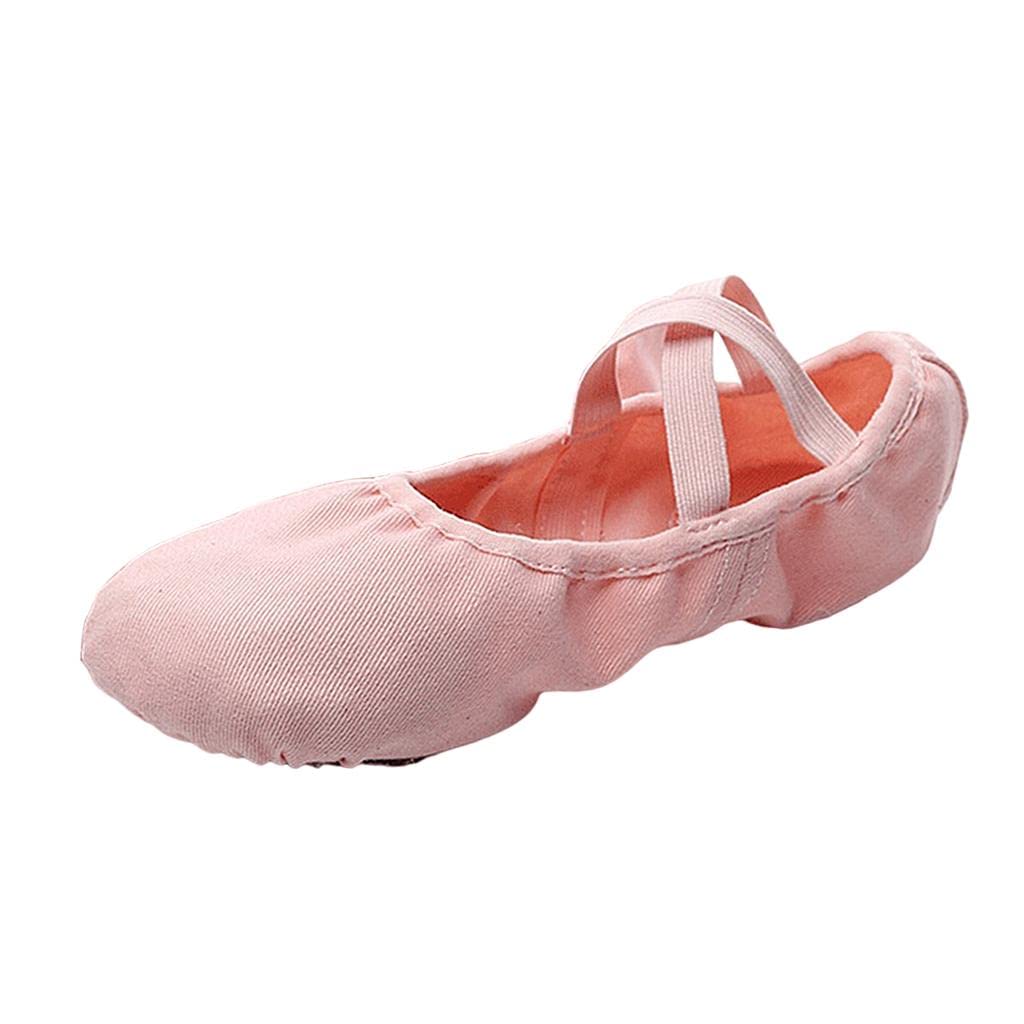 Canvas Ballet Slipper Split-Sole Shoes Fitness Gymnastics Flats Pink_31|Clothing, Shoes & Accessories | Dancewear | Dance Shoes | Ballet