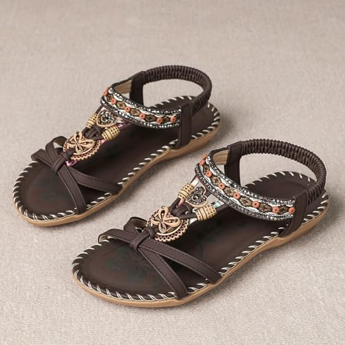 Sandalias planas elegantes de mujer con plantilla ortopedica comoda 7