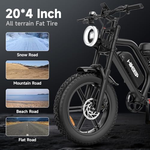 Image of 1500W Peak Electric Bike for Adults, 20 inch x4.0 Fat Tire Ebike, Class 2 Moped Style All-Terrain Electric Bicycle with Advanced Suspension, UL 2849 Certified Removable Battery