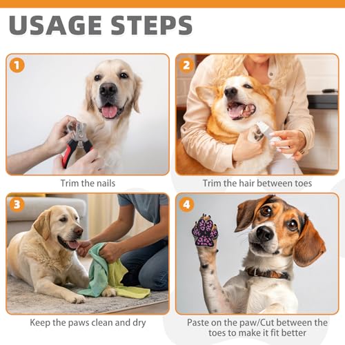 KOOLTAIL Protetor de pata de cachorro antiderrapante para cães pequenos, médios e grandes em pisos d