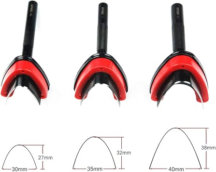 OWDEN Professional 3 Pieces Leather Belt end Cutter Punch Set,V Type Shaped,Belt Strap Punch Tool Set,3 Sizes Leather Tool. (V Type)