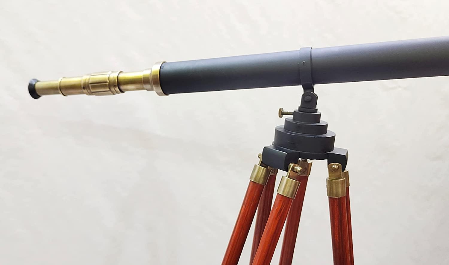 Nautical Vintage Wooden Tripod Telescope Brass Finish Nautical Gift Ideas Full Handmade Perfect for Home Decoration