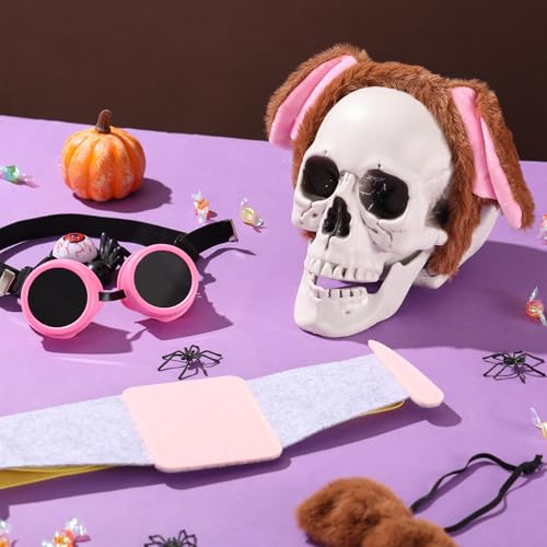 Disfraz de perro piloto aéreo 5 piezas rosa steampunk miniatura 4