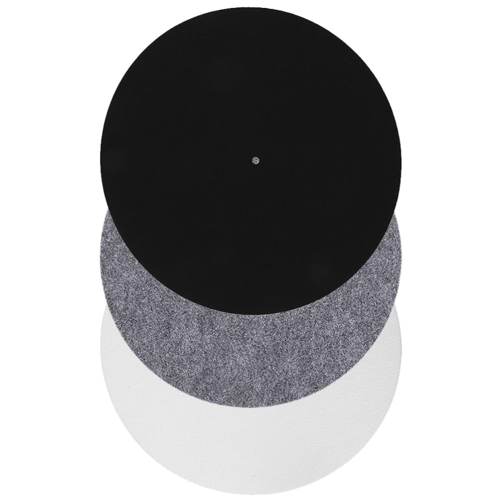 SUPVOX 3pcs Anti-Vibration Felt Turntable Mats: 12 Inch Anti-Static Vinyl Record Player Protective Pads - Assorted Color Platter Slipmat for Home Phonograph